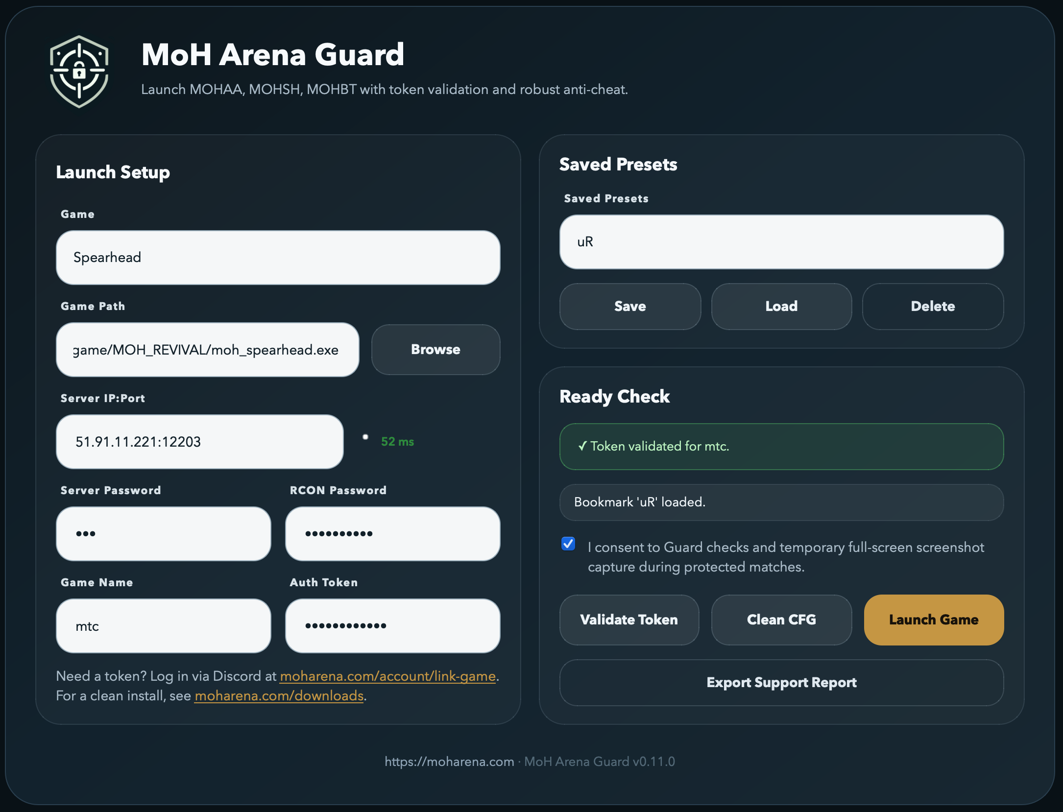 MoH Arena launcher preview